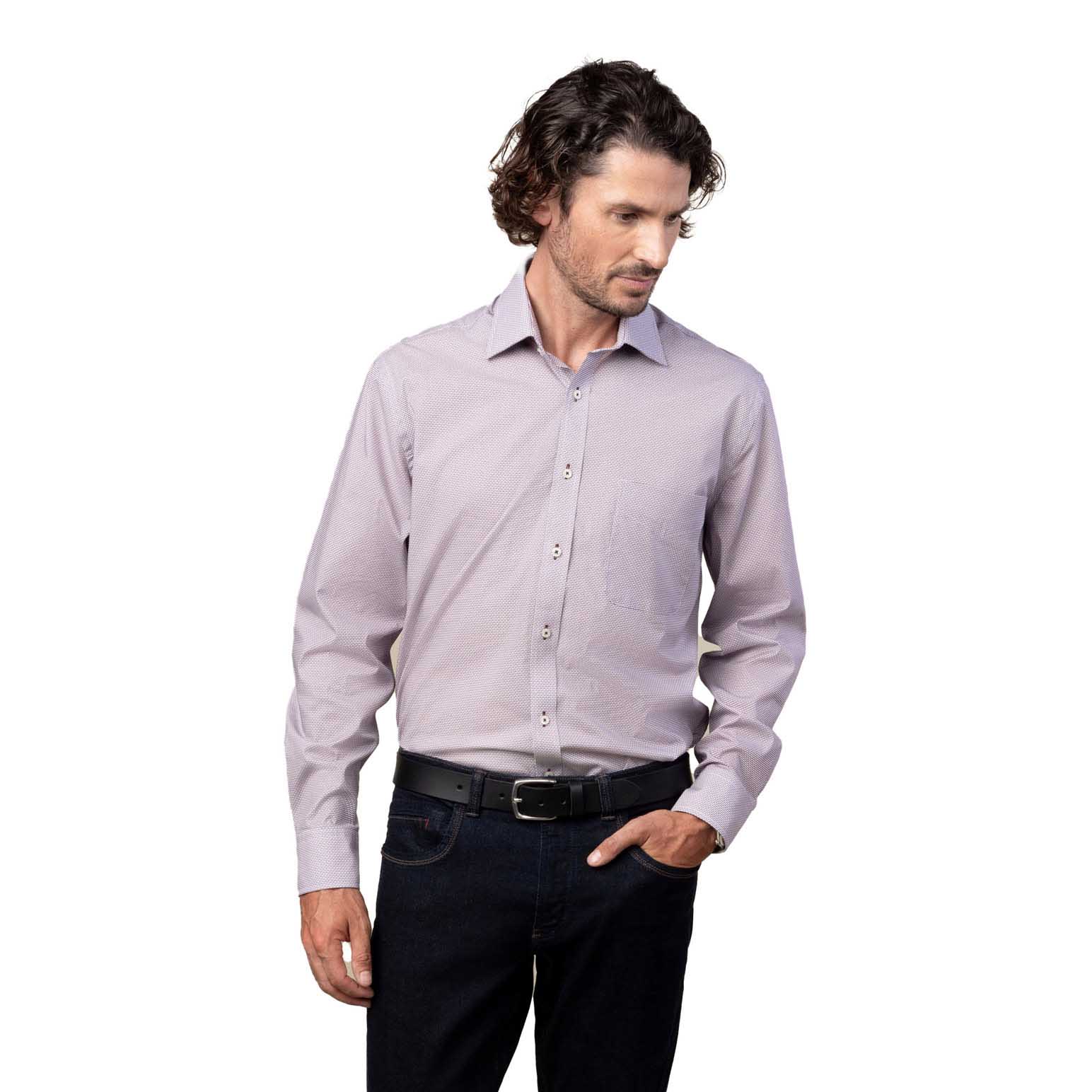 Rembrandt Sinatra Maroon & Navy Geo Print Shirt